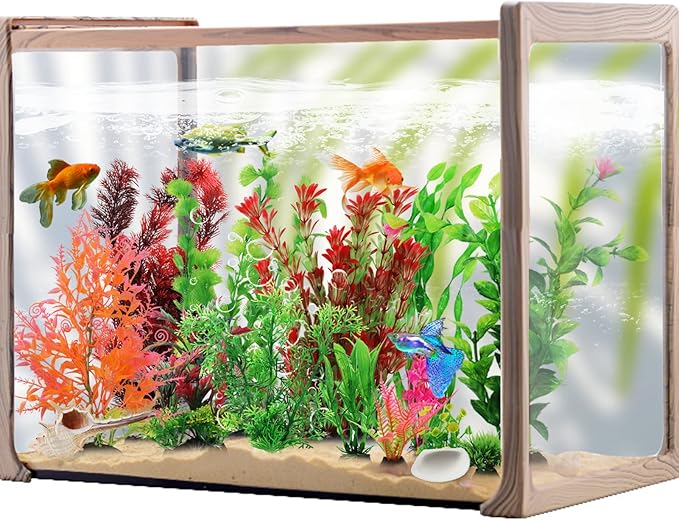 Fish Tank Accessories Aquarium Decorations Plants, 20pcs Fish Tank Decorations Plant, Fish Tank Decor, Aquarium Decor Plastic Plants, Small to Large-PawvioPets