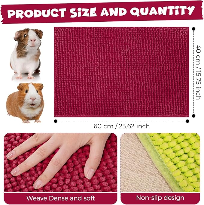 Barydat 8 Pcs Guinea Pig Cage Liner for Guinea Pig Cage Bedding Reusable Rabbit Mat Pad Washable Training Pad Animal Sleeping Bedding Mat(24x16'',Champagne, Lake Blue, Dark Purple, Grass Green)-PawvioPets