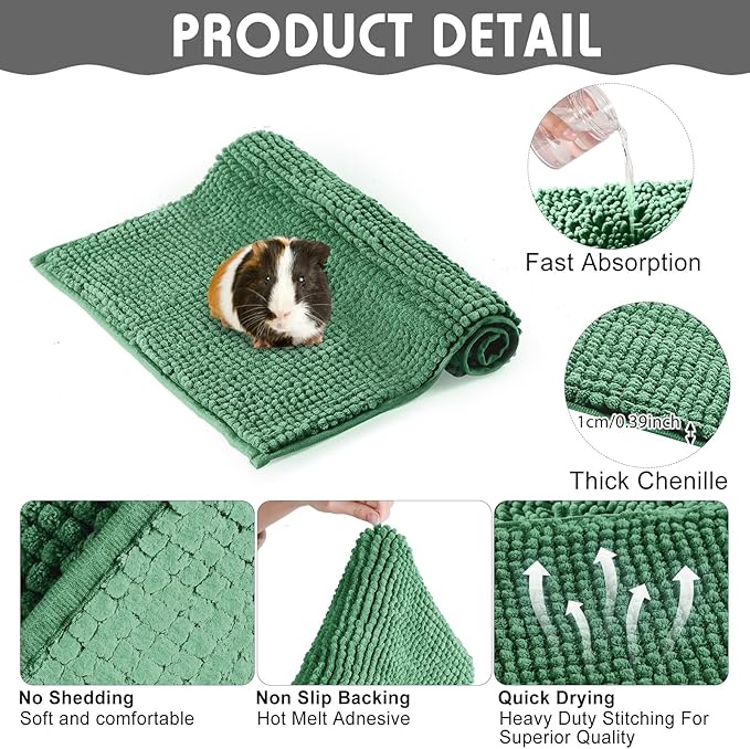 Amylove 4 Pcs Guinea Pig Cage Liner Guinea Pig Bedding Washable Fleece Pee Pads Reusable Small Animals Training Mat Small Animal Sleeping Bed for Bunny Hamster(Mixed Colors,12 x 12 Inch)-PawvioPets