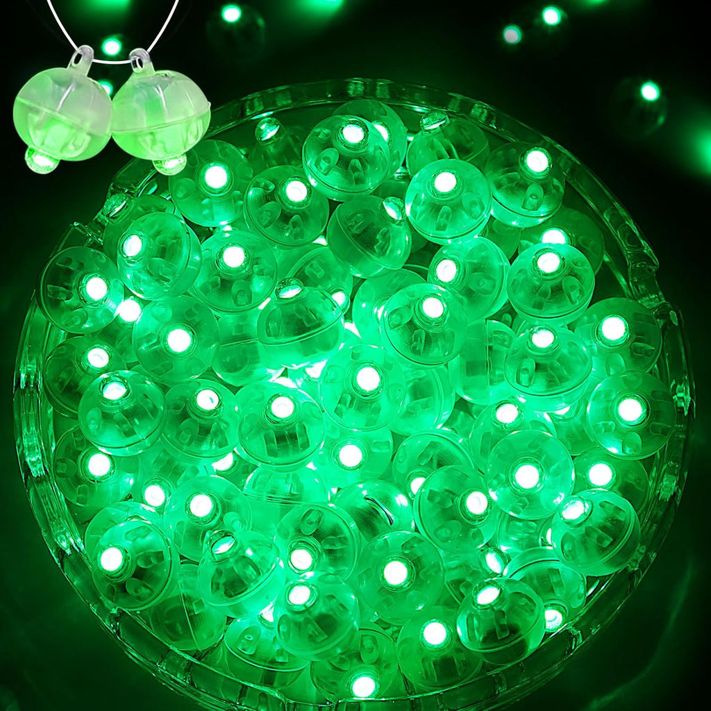 100PCs Mini Led Lights, Led Balloons Light up Balloons for Party Decorations Neon Party Lights for Paper Lantern Easter Eggs Birthday Party Wedding Halloween Christmas Decoration - Blinking Green