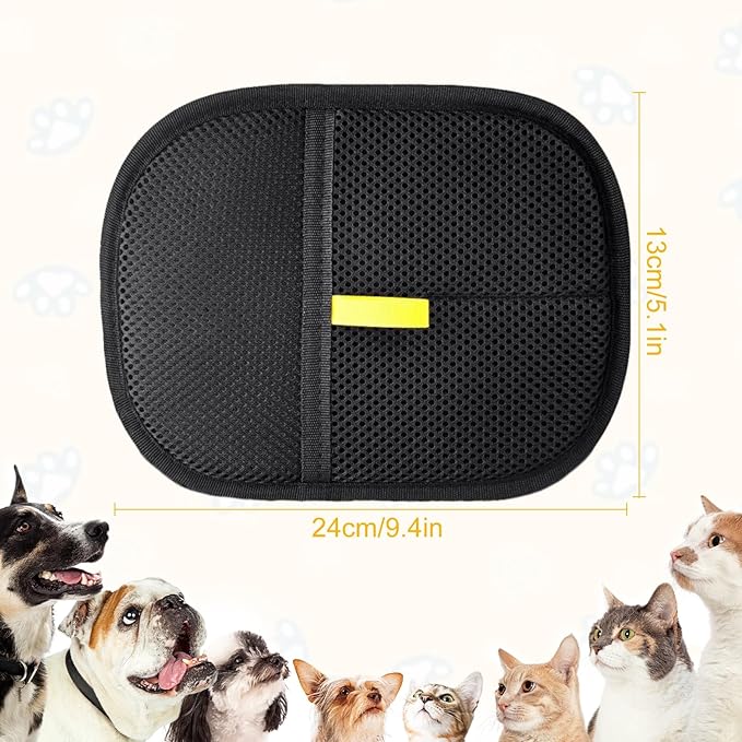 3 PCS Pet Hair Remover Electrostatic Gloves, Pet Hair Removal Gloves, Reusable Cat & Dog Hair Remover for Couch, Furniture, Carpet, Car Seat, Animal Fur Removal Tool, Cat Grooming Gloves-PawvioPets