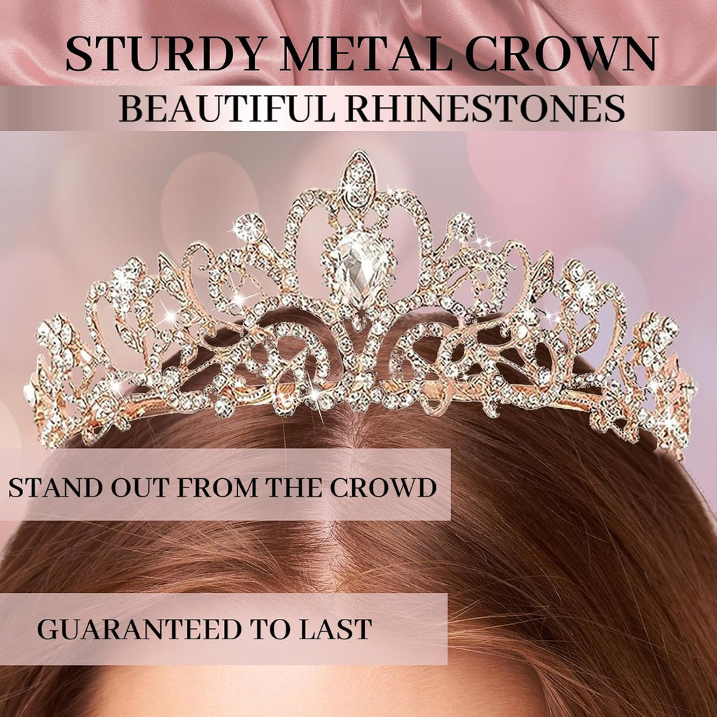 Trgowaul Bachelorette Party Decorations for Women, Rose Gold Bride to Be Banner, Bridal Shower Tiara, Bride to Be Sash&Veil, Bride to Be Cake Topper Bridal Shower Party Decorations Set