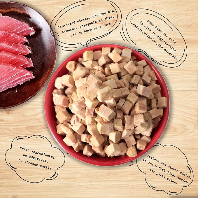 Freeze Dried Cat Treats - 100% Tuna Grain Free Raw - Natural Balance Limited Ingredient High Protein Cat Snacks 130g/4.59oz - Picky Eater Challenger-PawvioPets