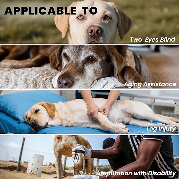 Dog Lift Harness Backpack Carrier for Large Dogs, Full Body Sling with Handle, Dog Harness for Joint Injuries, Arthritis, Ideal for Stairs, Elderly Dogs (Black S/M-Large 14-20 LBS)-PawvioPets