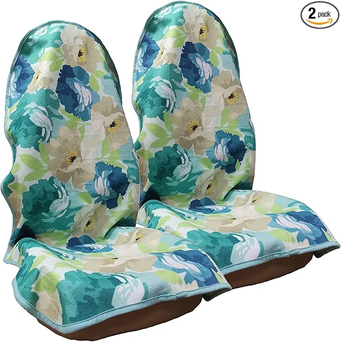 Car Seat Cover Protector Front Seats,for Gym Workout,Running,Swimming,Beach and Hiking,Waterproof Sweat Towel Bucket Seat Covers for Cars SUV Trucks (Chrysanthemum, 2Pcs)-PawvioPets