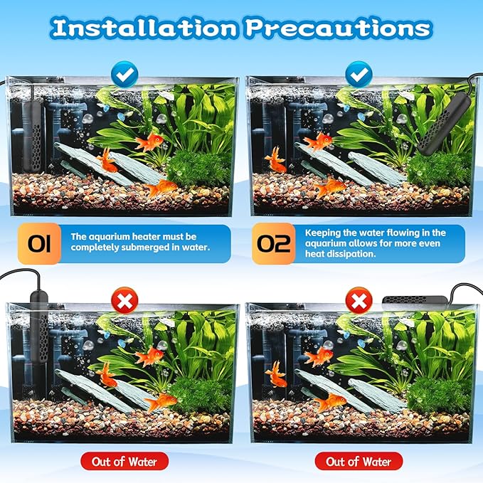 Aquarium Heater, 100W/200W/300W/500W Adjustable Fish Tank Heater with Intelligent Digital LED Controller, Overheating and Out of Water Protection for Freshwater and Saltwater Tanks-PawvioPets