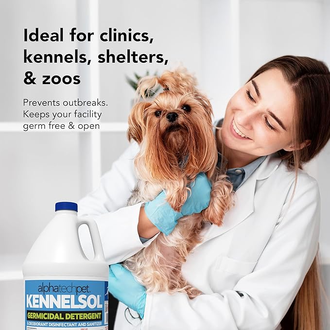 ATP KennelSol 1-Step Kennel Cleaner - 1 Gallon Liquid Disinfectant, Effective Against Bacteria and Viruses, Deodorizer Wintergreen Scent by Alpha Tech Pet-PawvioPets