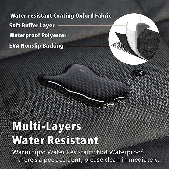 F-color SUV Cargo Liner for Dogs, Upgraded Extra Large Water Resistant Pet Cargo Cover Dog Seat Cover Mat for SUVs with Bumper Flap Protector, Non-Slip, Wear-Proof, Universal Fit, Black-PawvioPets