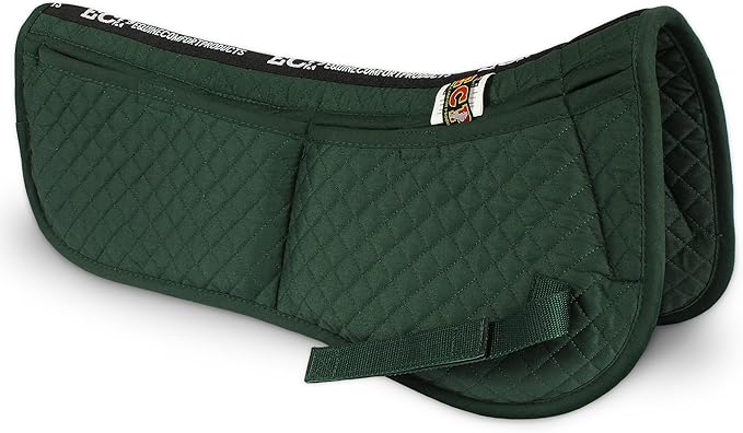 ECP Equine Comfort Products Adjustable Shock Absorbing Memory Foam Half Saddle Pad, Injury Prevention & Pressure Relief, Customizable Fit, Breathable for All Riding Styles-PawvioPets