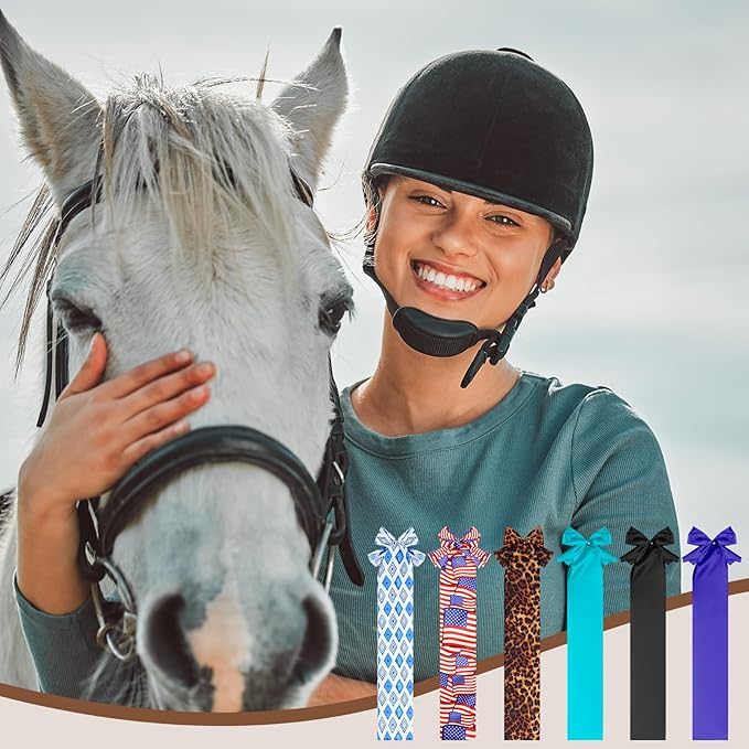 6 Pcs Horse Tail Bag Breathable Guard 22" Slip on Horse Care Tail Wrap 2 Strand Closure Straps Grooming Supplies to Keep from Dirt Breakage Rubbing 6 Designs(Modern Style)-PawvioPets