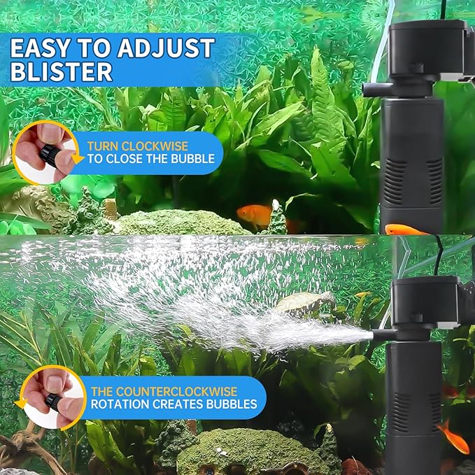 Aquarium Filter for 55-150 Gallons Tank, Internal Fish Tank Filter, Powerful Pump Submersible for Large Fish Tanks, Turtle Tanks, Kois Aeration Deodorization Wave Making Decontamination Filter System-PawvioPets