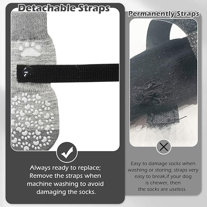 EXPAWLORER Anti Slip Dog Socks to Prevent Licking Paws, Dog Shoes for Hot Pavement, Dog Booties for Small Medium Large Senior Dogs, Traction Control Dog Boots & Paw Protectors for Hardwood Floors-PawvioPets