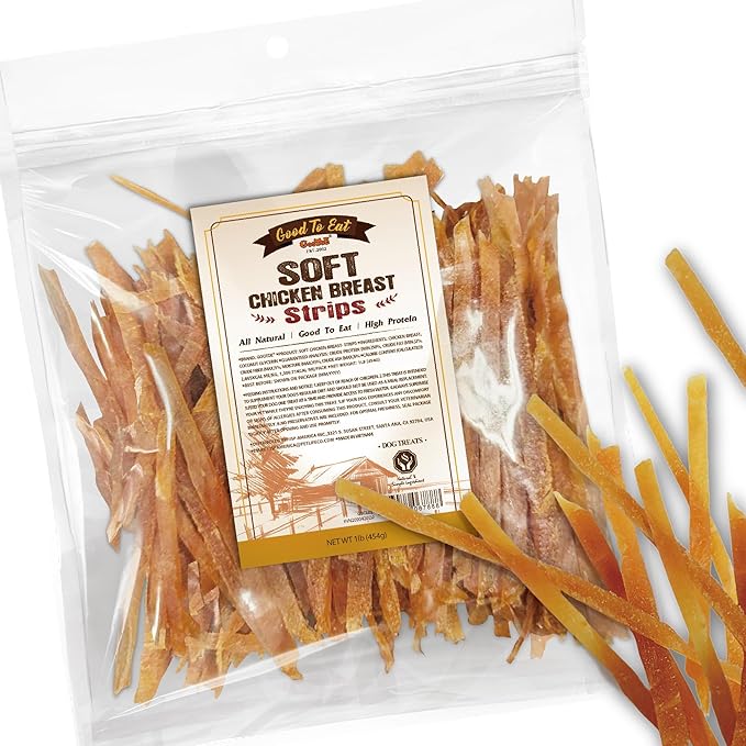 Gootoe Chicken Breast Strips 1 lb, Dog Treats, All Natural, Grain-Free, High-Protein, Healthy & Easily Digestible, Soft Texture-PawvioPets