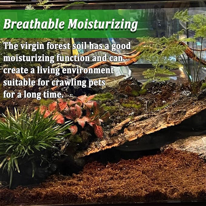 BNOSDM Reptile Soil Substrate Fluffy Small-Strand Reptile Substrate and Snake Bedding Clean Natural Terrarium Bedding for Lizards Snakes Tortoises Tarantulas-PawvioPets