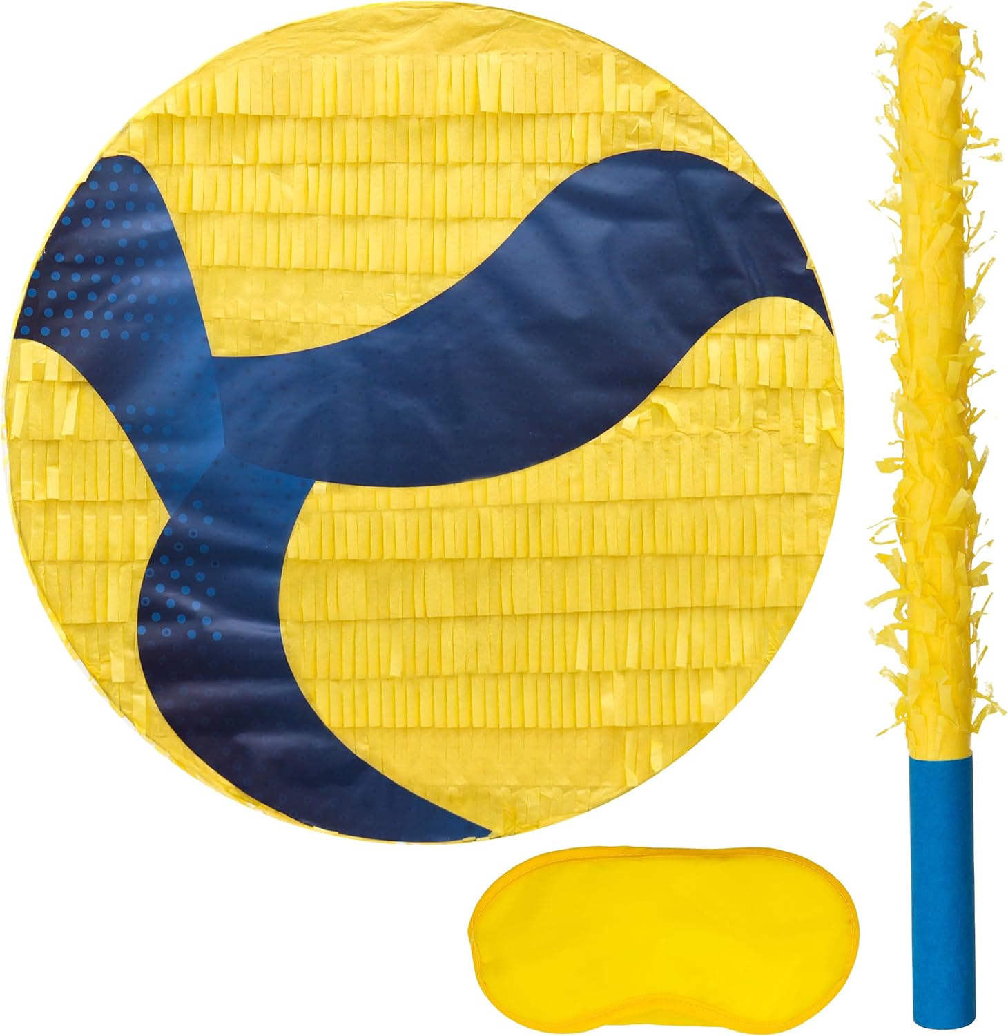 Volleyball Pinatas Bundle with a Blindfold and Bat (13"x13"x4"), Volleyball Pinatas for Birthday Party Boys, Perfect for Birthday Party, Sport Theme Party, Decoration
