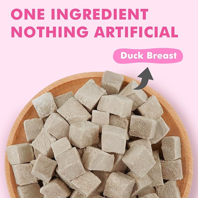Freeze Dried Cats & Dogs Raw Treats, All Natural Single Ingredient Duck Breast, High Protein Healthy Pet Training Treats or Food Topper, 5.3 oz-PawvioPets