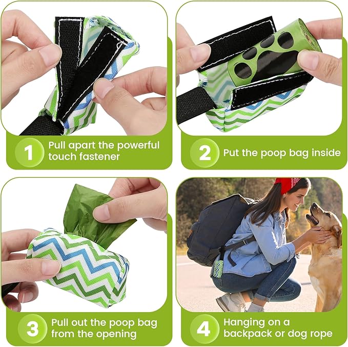 Dog Poop Bag Holder for Leash, 2 Pack Dog Poop Bag Dispenser, Sturdy and Guaranteed Leakproof Poop Bag Holders for Leashes, Dog Waste Bag Holder, Unscented, 2 Dispenser and 30 Bags By PobbY-PawvioPets