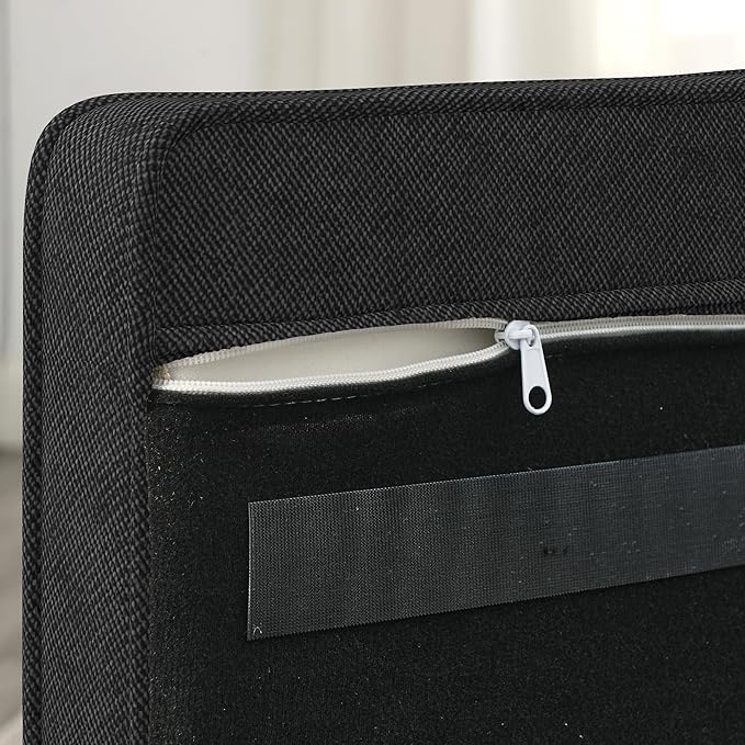 Dog Sofa Couch for Medium to Large Dogs, Memory Foam Pet Sofa Couch with Washable Fabric, Durable Elevated Dog Bed with Legs, Removable Cushion for Medium and Large Dogs, Black-PawvioPets