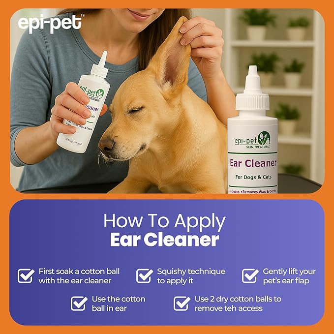 Dog & Cat Ear Cleaner Solution with Aloe Vera & Tea Tree Oil – Removes Itchy Ear Wax, Debris, Odor – Ears Wash, Drops & Flush for Pets, Dog Ears Cleaning, Cat Cleaner (4 oz- Pack of 2)-PawvioPets