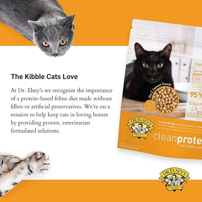 Dr. Elsey's cleanprotein Turkey Cat Kibble 6.6lb. Bag-PawvioPets