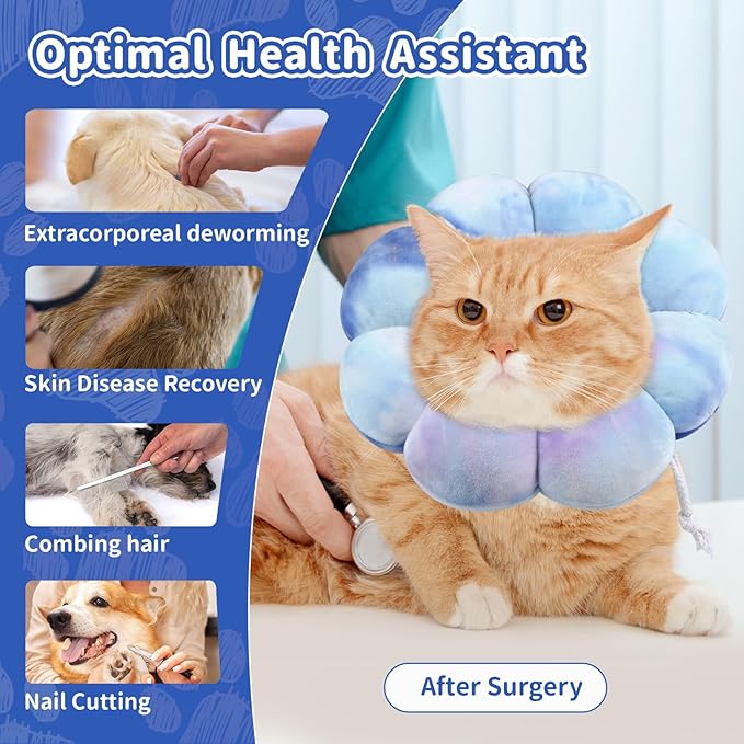 Dog Cat Surgical Recovery Cone Dog Protective Collar, Pet Recovery E-Collar Soft Neck Cone to Stop Licking Wound for Cats & Kittens Small Dog After Surgery-PawvioPets