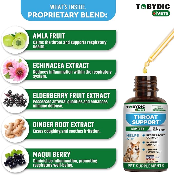 Dry & Wet Kennel Cough Natural Medicine & Relief for Dogs and Cats - Herbal Treatment Support Helps to Soothe Throat & Respiratory Trachea Comfort Supplement for Pets - Made in USA-PawvioPets