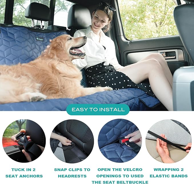 Dog Car Seat Covers for Back Seat, Heavy Duty Pet Bench Seat Covers for Trucks Waterproof Protector Back Seat Nonslip Dogs Car Seat Covers for Crew Cab/Ford F-Series/Ram 1500/Sierra/Silverado-PawvioPets