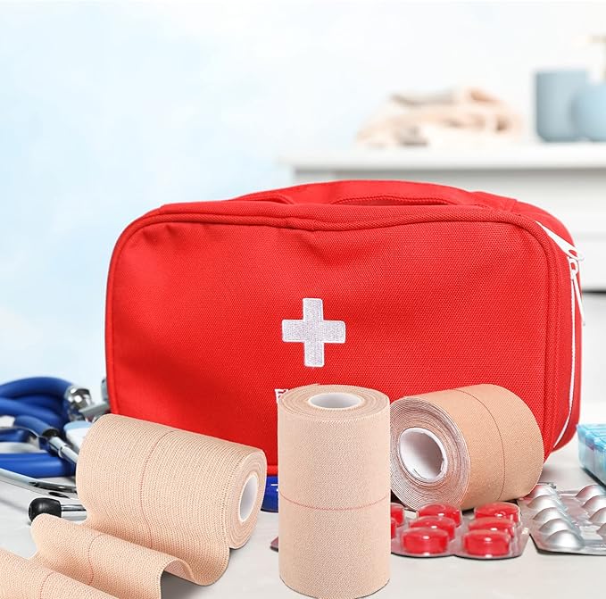 4 Rolls Elastic Tape Adhesive Elastic Tape Self Adhesive Bandage Wrap Flexible Stretch Bandages for Sports Ankle, Knee and Wrist Sprains Animal Pets, 5 Yard (4 Inch in Width)-PawvioPets