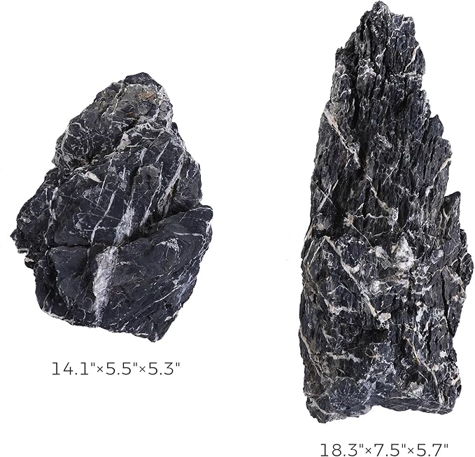 14-16 Inches Natural Seiryu Stone 2 PCS Ultra Large Aquarium Rocks for Aquascaping, Aquarium Landscaping, Terrariums, Fish Tank Decoration, Vivariums, Paludarium, Amphibian Enclosures-PawvioPets
