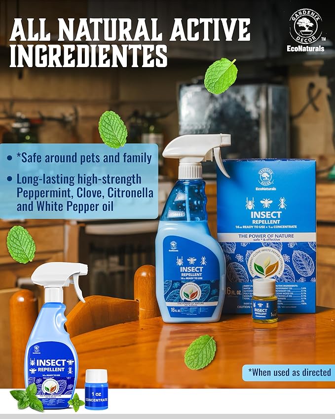 All Natural Bug Spray for Home – Non- Toxic Peppermint Oil Spray for Insect and Pest Control Kit - 16 oz Ready-to-Use Bug Spray 2 Bottle Value – 16 oz + 1oz - Spider Repellent Indoor-PawvioPets
