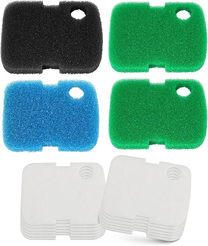 16 PCS Replacement Canister Filter Media Pad Compatible with Penn Plax Cascade 700/1000 CCF2UL/CCF3UL, Aquarium Bio Floss Pads Part, Activated Carbon Sponge Filters Pads for Fish Tank-PawvioPets