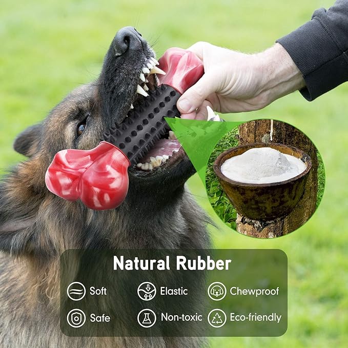Apasiri Tough Dog Toys for Aggressive Chewers Large Breed, Dog Chew Bone with Bacon Flavor, Nylon & Rubber Chew Toy for Medium Large Dogs-PawvioPets