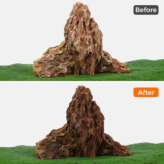 6-8 Inches Natural Dragon Stone 4 PCS Aquarium Rocks for Aquascaping, Aquarium Landscaping, Terrariums, Fish Tank Decoration, Vivariums, Paludarium, Reptile and Amphibian Enclosures-PawvioPets