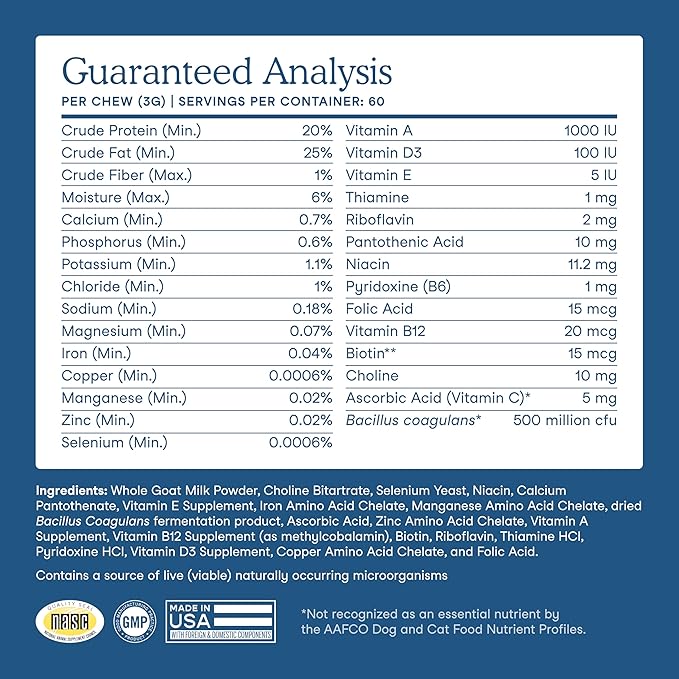 Fera Pets Goat Milk Topper - Multivitamin for Dogs & Cats with Probiotics - Supports Overall Health, Gut Health, and Immune System - for Picky Eaters - 60 TSP-PawvioPets