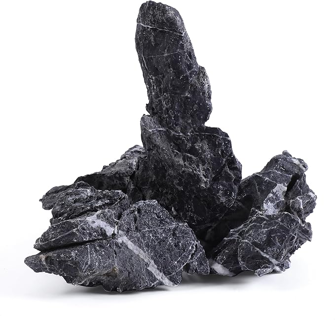 6-8 Inches Natural Seiryu Stone 4 PCS Aquarium Rocks for Aquascaping, Aquarium Landscaping, Terrariums, Fish Tank Decoration, Vivariums, Paludarium, Reptile and Amphibian Enclosures-PawvioPets