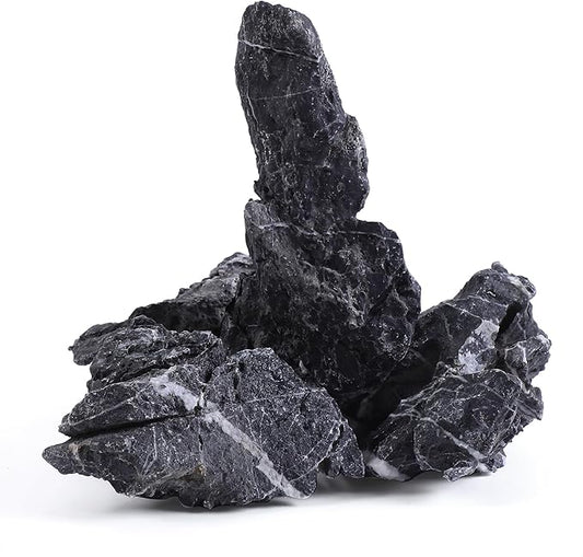 6-8 Inches Natural Seiryu Stone 4 PCS Aquarium Rocks for Aquascaping, Aquarium Landscaping, Terrariums, Fish Tank Decoration, Vivariums, Paludarium, Reptile and Amphibian Enclosures-PawvioPets