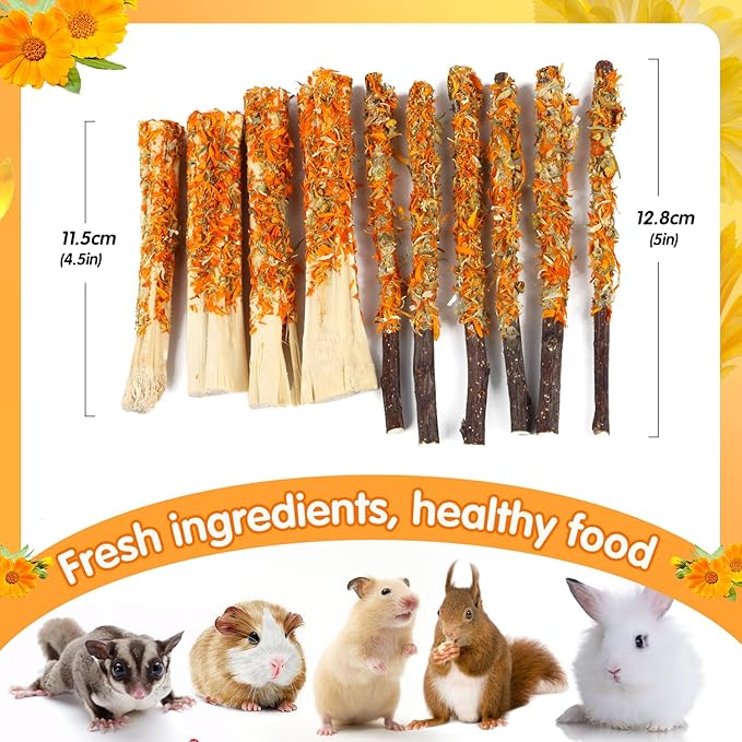 Apple Sticks for Rabbits, Natural Bunny Chew Toys Wood Treats Food for Small Animals,Hamsters, Chinchillas Squirrel Bunny Guinea Pigs Small Pet Apple Chew Sticks-PawvioPets