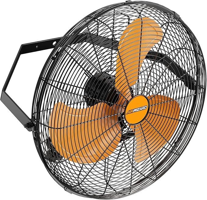 20 Inch Industrial Wall Mount Fan, 4850 CFM High Velocity Metal Wall Fan, 3 Speed, Adjustable Tilt, Commercial Use for Garage, Gym, Covered Patio, Workshop, Greenhouse - UL Listed-PawvioPets