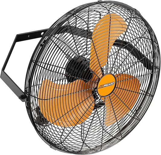 20 Inch Industrial Wall Mount Fan, 4850 CFM High Velocity Metal Wall Fan, 3 Speed, Adjustable Tilt, Commercial Use for Garage, Gym, Covered Patio, Workshop, Greenhouse - UL Listed-PawvioPets