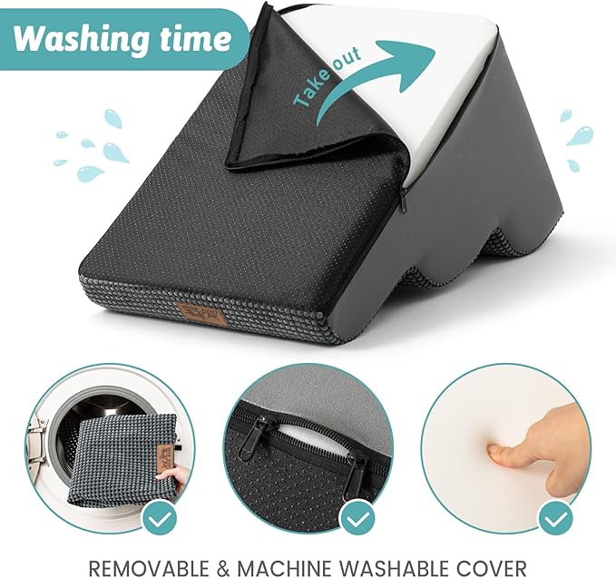 Dog Stairs for High Bed 22.6" H, Small Dog Step for Puppy, Older or Cat, Curved Ramp for Car, Ladder with High Density Foam, Lightweight, Durable, 15.7x33x22.6 inch, 5 Step, Dark Grey-PawvioPets