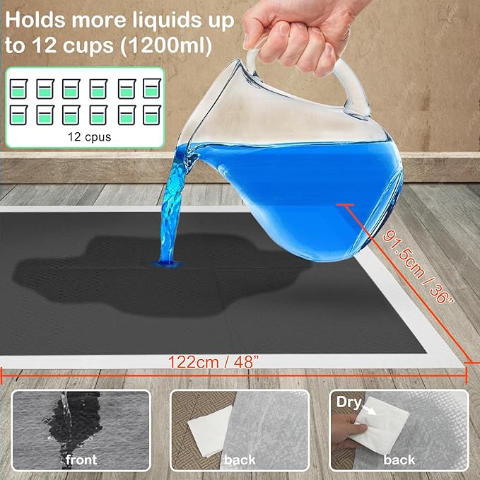 ELEGX 48"x36" Extra Large 30 Pcs Odor-Control Super Absorbency Charcoal Pee Pads for Dogs,Leak-Proof Pet Training Pee Pads,Thicken Disposable Potty Pads Puppy Training Pads for Cats Rabbits-PawvioPets