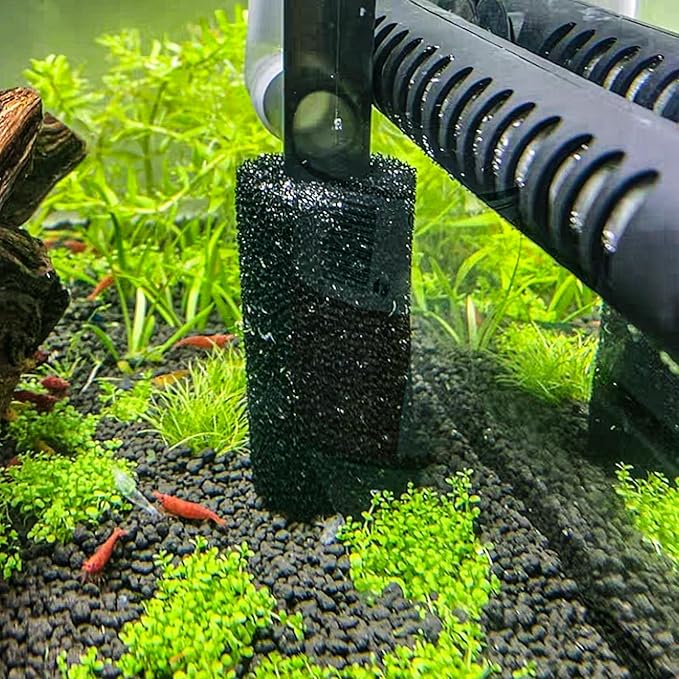 6X Pre-Filter Sponge for Aquarium Shrimp Fry Fish Tank Filter Pump Prefilter Sponge Replacement Foam Cover 3.2 X 1.6 Inch with 0.8" Hole Diameter-PawvioPets