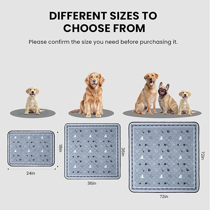 Gardner Pet Washable Dog Pee Pads, 36'' x 36'' Non Slip Dog Mats with Great Urine Absorption, Reusable Puppy Pee Pads for Potty Training, 2 Pack-PawvioPets