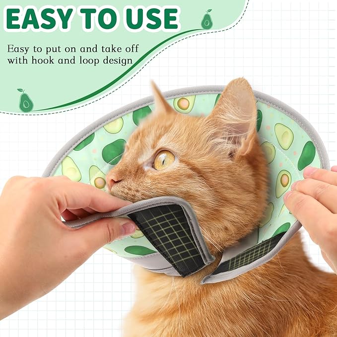 Cat Cone Collar Soft, Comfortable Cat Recovery Collar Pet Cone for Small Large Cats, Lightweight Elizabethan Collar for Cats Kittens After Surgery Prevent from Licking Wounds, Green, S-PawvioPets