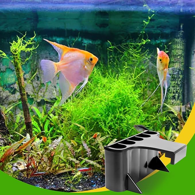 Aquarium Plant Holder with 5 Hole, Plastic Aquatic Plant Pot, Aquarium Planter Cups for Aquarium Plants Live, Aquarium Decor for Fish Tank Live Plants, 1.5inch-PawvioPets