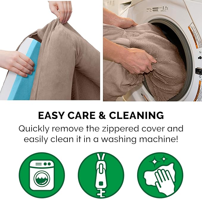 Furhaven Cooling Gel Dog Bed for Large Dogs w/ Removable Bolsters & Washable Cover, For Dogs Up to 95 lbs - Plush & Suede Sofa - Almondine, Jumbo/XL-PawvioPets