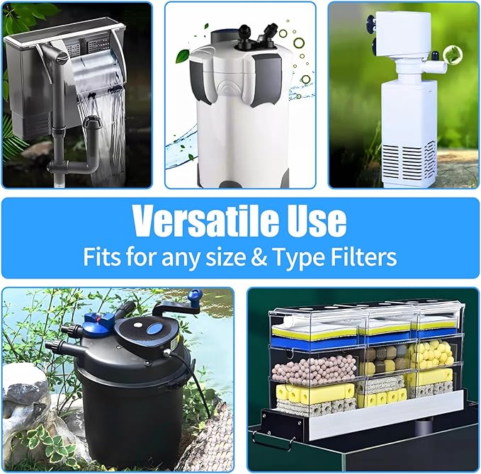 AQUANEAT Aquarium Bio Sponge Filter Media Pad 36" x 12" x 1" / 72" x 12" x 1" Open Cell Foam Sheet Cut-to-Fit for Fish Tank Sump (72" x 12" x 1")-PawvioPets