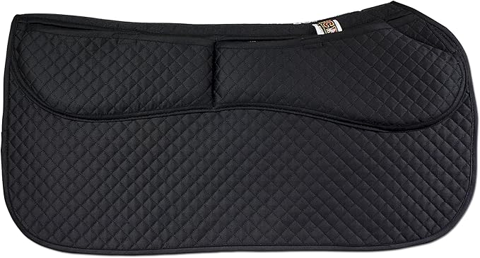 ECP Equine Comfort Products Thermoregulating Western Saddle Pad, Machine Washable Contoured Fit, Water Absorbing, Therapeutic, Shock Absorbing with Adjustable Memory Foam Shims-PawvioPets