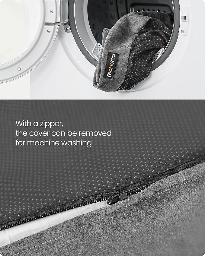 Feandrea Orthopedic Dog Bed, Large Dog Bed Waterproof, Removable Washable Cover Sofa with Non-Slip Bottom, Raised Edges, 36 x 28 x 8 Inches, Light Gray UPGW067G02-PawvioPets