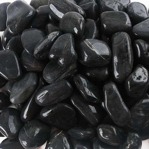 18LB 1"-2" Black River Rocks for Plants, Polished Pebbles for Garden Landscaping, Planters, Aquariums, Vase Fillers – Indoor & Outdoor Decor-PawvioPets